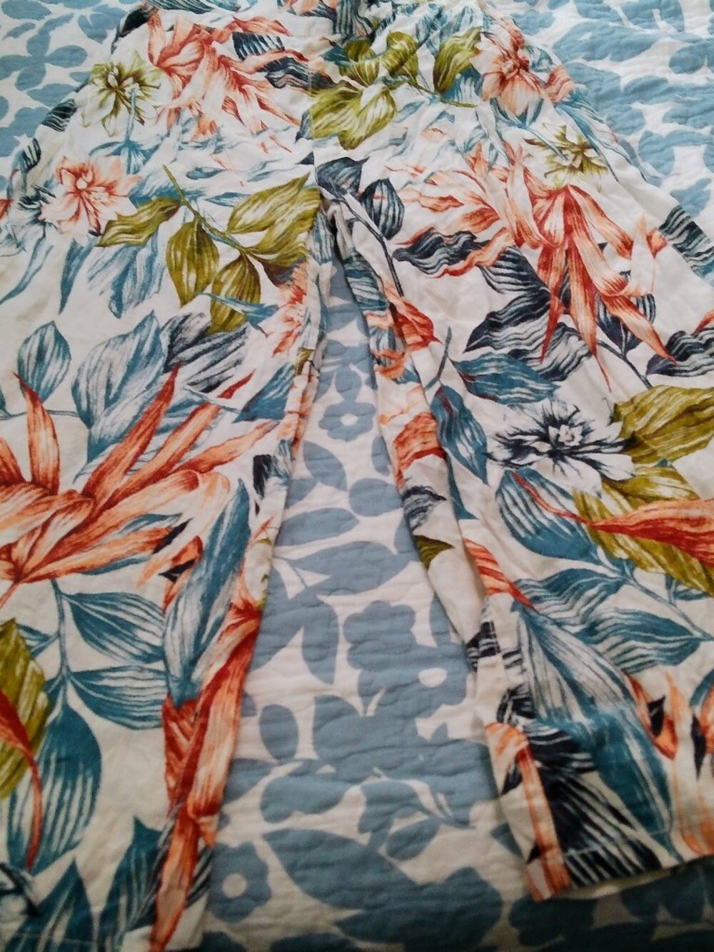 C&C California 100% Linen Floral Wide Leg High Waist Pull On Pants SIZE SMALL